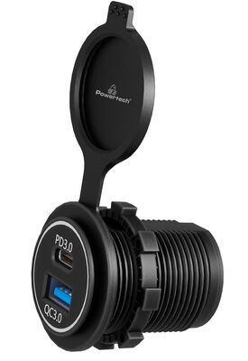 POWERTECH πρίζα USB για σκάφη & οχήματα PTL-004, USB & USB-C, 36W, IP65