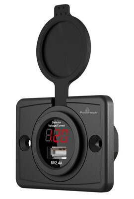 POWERTECH πρίζα USB για σκάφη & οχήματα PTL-006 με οθόνη, 12W, IP65