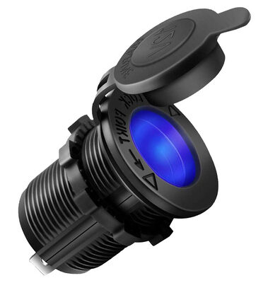 POWERTECH πρίζα αναπτήρα για σκάφη & οχήματα PTL-010, μπλε LED, 12V