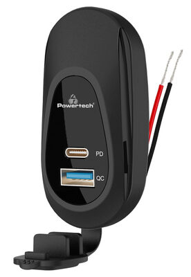 POWERTECH πρίζα USB για σκάφη & οχήματα PTL-026, USB & USB-C