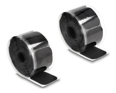 POWERTECH αυτοκόλλητα τύπου Velcro TIES-067 σε ρολό 5m, 45x50mm, μαύρο