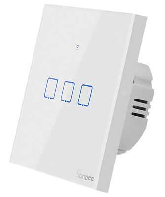 SONOFF smart διακόπτης ΤΧ-T2EU3C, αφής, Wi-Fi, τριπλός, λευκός