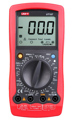 UNI-T ψηφιακό πολύμετρο αυτοκινήτων UT107, RPM/Dwell, test μπαταρίας