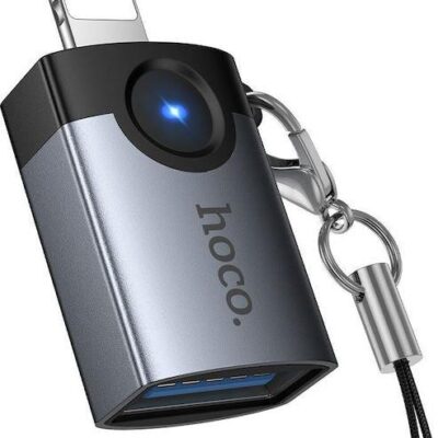HOCO UA46 VICTORY ΑΝΤΑΠΤΟΡΑΣ, LIGHTNING ΣΕ USB, ΓΚΡΙ