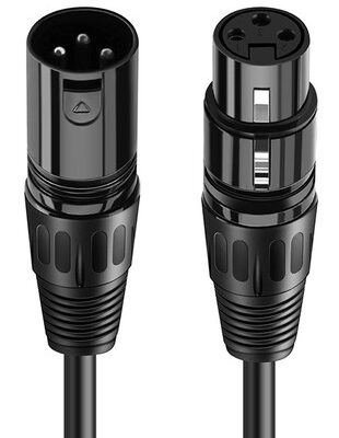 CABLETIME καλώδιο μικροφώνου XLR AV350-11B24, 3-pin, 24AWG, 10m, μαύρο