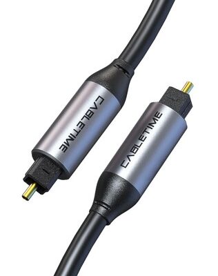 CABLETIME καλώδιο ήχου Toslink CT-AV380-P04GN, gold plated, 5mm, 3m, μαύρο