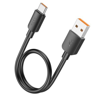 HOCO X96 HYPER, ΚΑΛΩΔΙΟ ΦΟΡΤΙΣΗΣ ΚΑΙ ΔΕΔΟΜΕΝΩΝ 100W, USB ΣΕ TYPE-C, 0.25m, ΜΑΥΡΟ