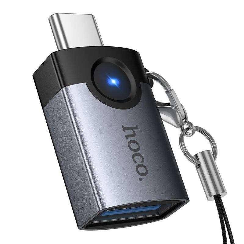 HOCO UA46C VICTORY ΑΝΤΑΠΤΟΡΑΣ, TYPE-C ΣΕ USB, ΓΚΡΙ
