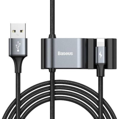 BASEUS BRAIDED, ΚΑΛΩΔΙΟ ΦΟΡΤΙΣΗΣ ΚΑΙ DATA, USB ΣΕ LIGHTNING, 1.5m, ΜΑΥΡΟ