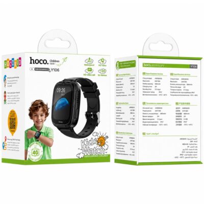 HOCO Y106, ΠΑΙΔΙΚΟ SMARTWATCH, 4G, ΜΑΥΡΟ
